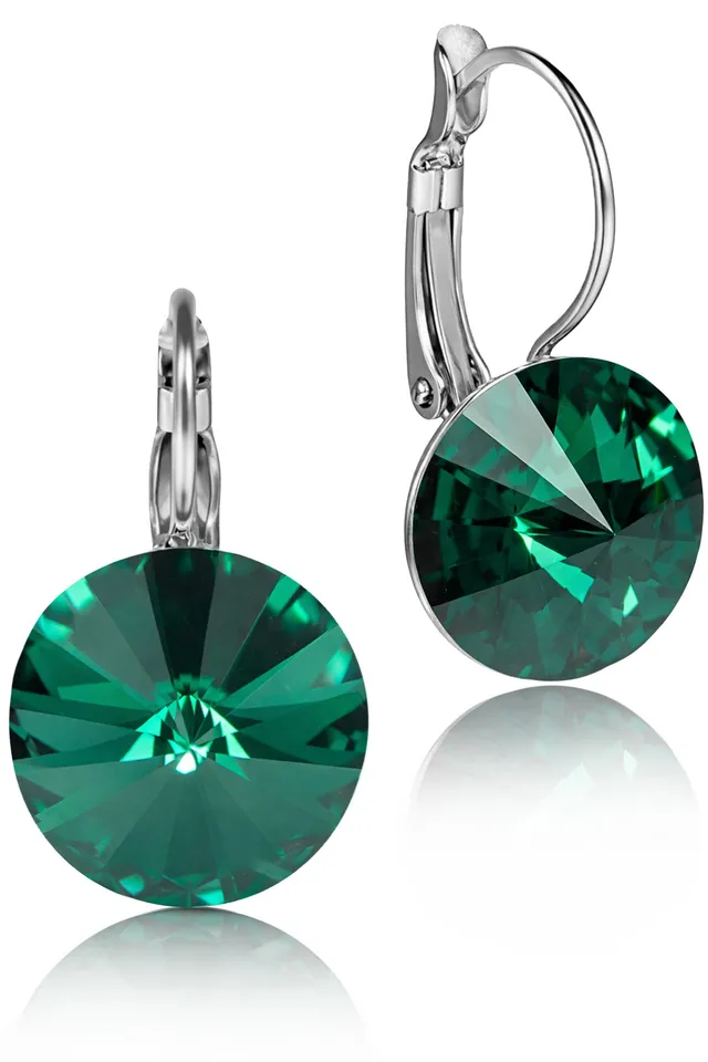 trachtenland-luisia-ohrringe-rivoli-12-mm-mit-swarovski-kristallen-emerald image 1