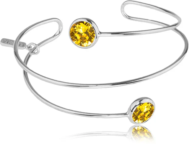 luisia-spiral-armreif-fjella-mit-2-premium-kristallen-silber-light-topas image 1