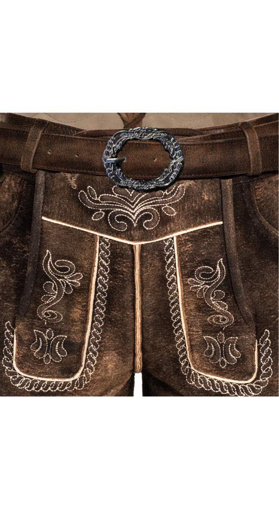 n-bler-kinderlederhose-adam-gr-158-echtleder-braun-mit-tr-ger image 3