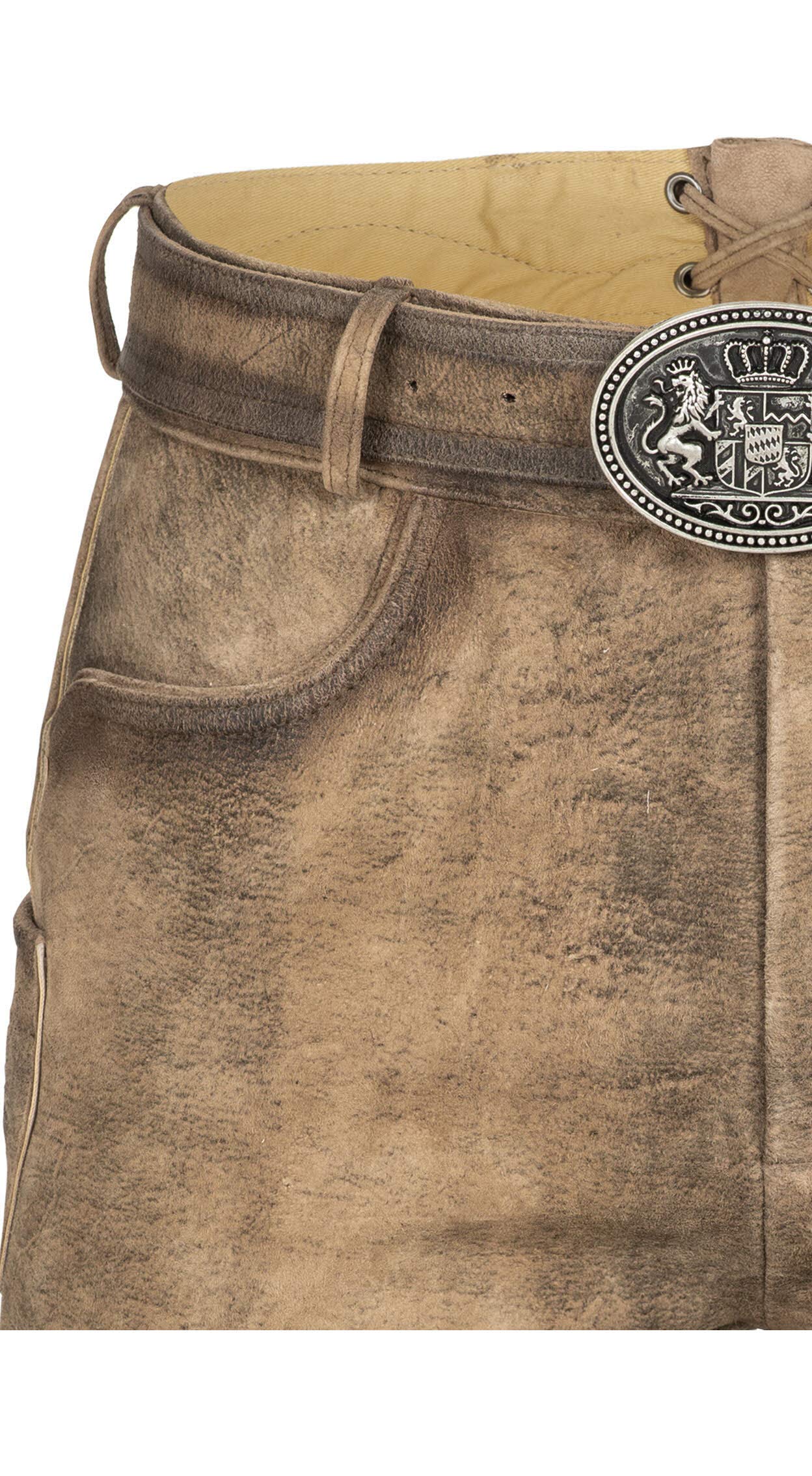 n-bler-lederhose-kurz-edmund-braun-ziegenleder-stickerei image 5
