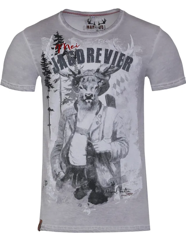marjo-herren-trachtenshirt-eberhard-hirschmotiv-mittelgrau image 1