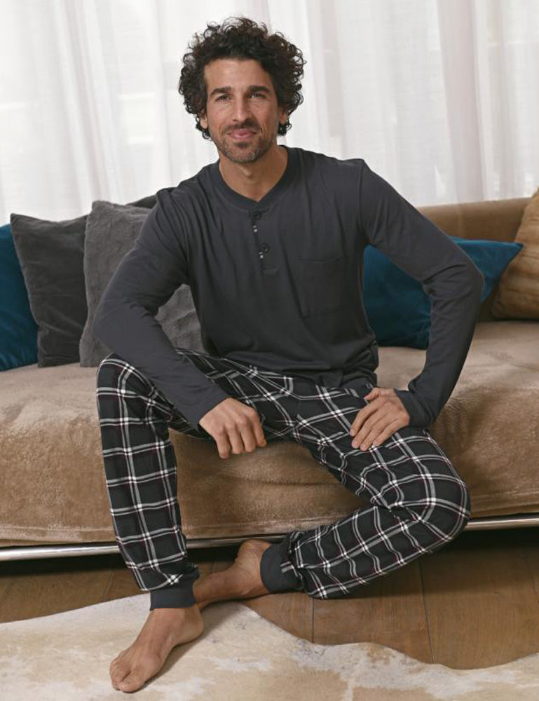 ringella-herren-langarm-pyjama-winter-colours-2541223-asphalt-grau image 3