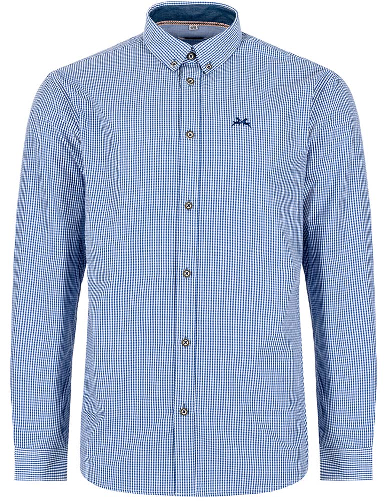 trachtenland-maddox-herren-trachtenhemd-hemd-47-navy-blau-kariert-button-down image 2