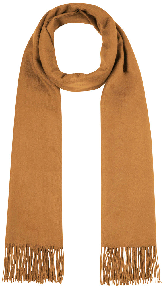 trachtenland-fransen-schal-stola-mit-kaschmir-uni-cognac-184-x-72-cm image 1