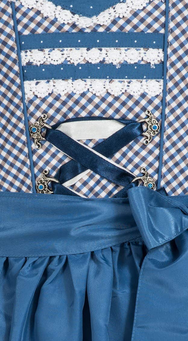 n-bler-kinderdirndl-klara-3-teilig-blau-wei-braun-karo image 2