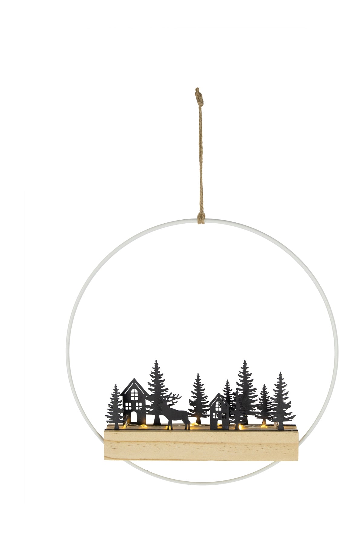 riffelmacher-dekoring-waldszene-mit-led-timer-13848-holz-metall-braun-schwarz-we image 1