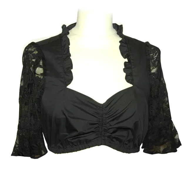 trachten-benkert-dirndlbluse-schwarz-mit-spitzenarm image 1