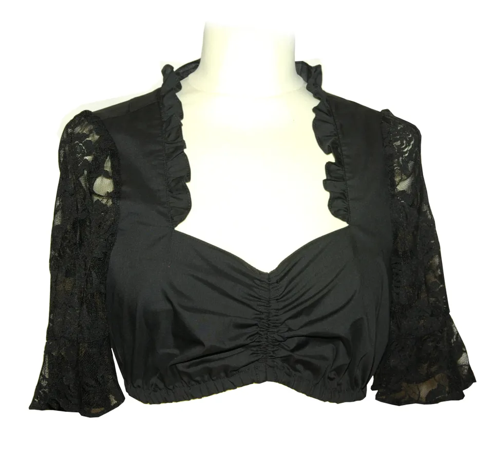 trachten-benkert-dirndlbluse-schwarz-mit-spitzenarm image 1