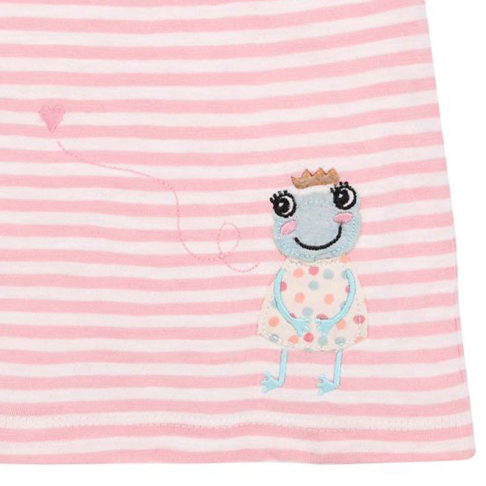 trachtenland-bondi-kinder-t-shirt-froschk-nig-86570-rosa-wei-kurzarm image 2