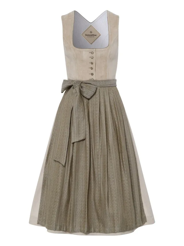 heimatgl-ck-dirndl-amalia-babycord-sand-mit-sch-rze image 1