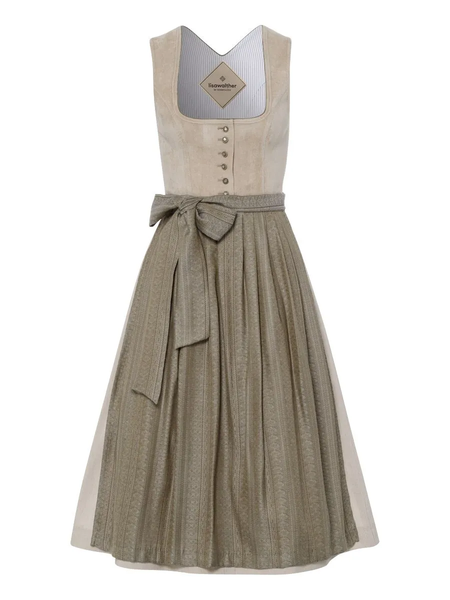 heimatgl-ck-dirndl-amalia-babycord-sand-mit-sch-rze image 1