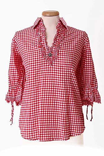 n-bler-trachtenbluse-mariandl-rot-wei-karo-arm-crushed-look-gro-e-gr-en image 8