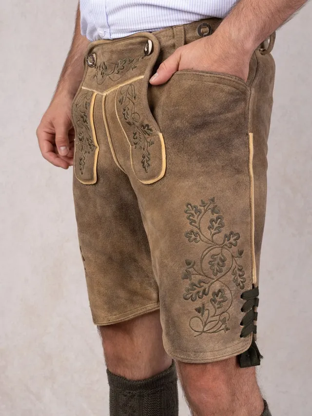 heimatgl-ck-lederhose-herzogstand-bock-olive-herren image 1