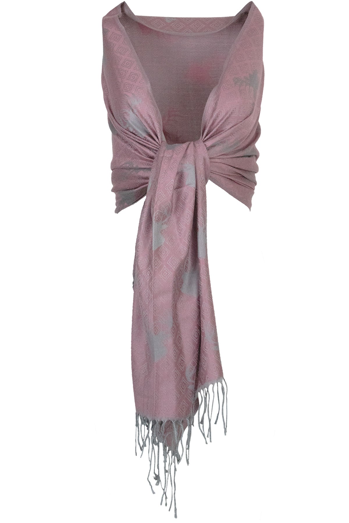 trachtenland-halstuch-schal-mit-hirschkopf-motiv-185-x-70-cm-rosa-silber image 1