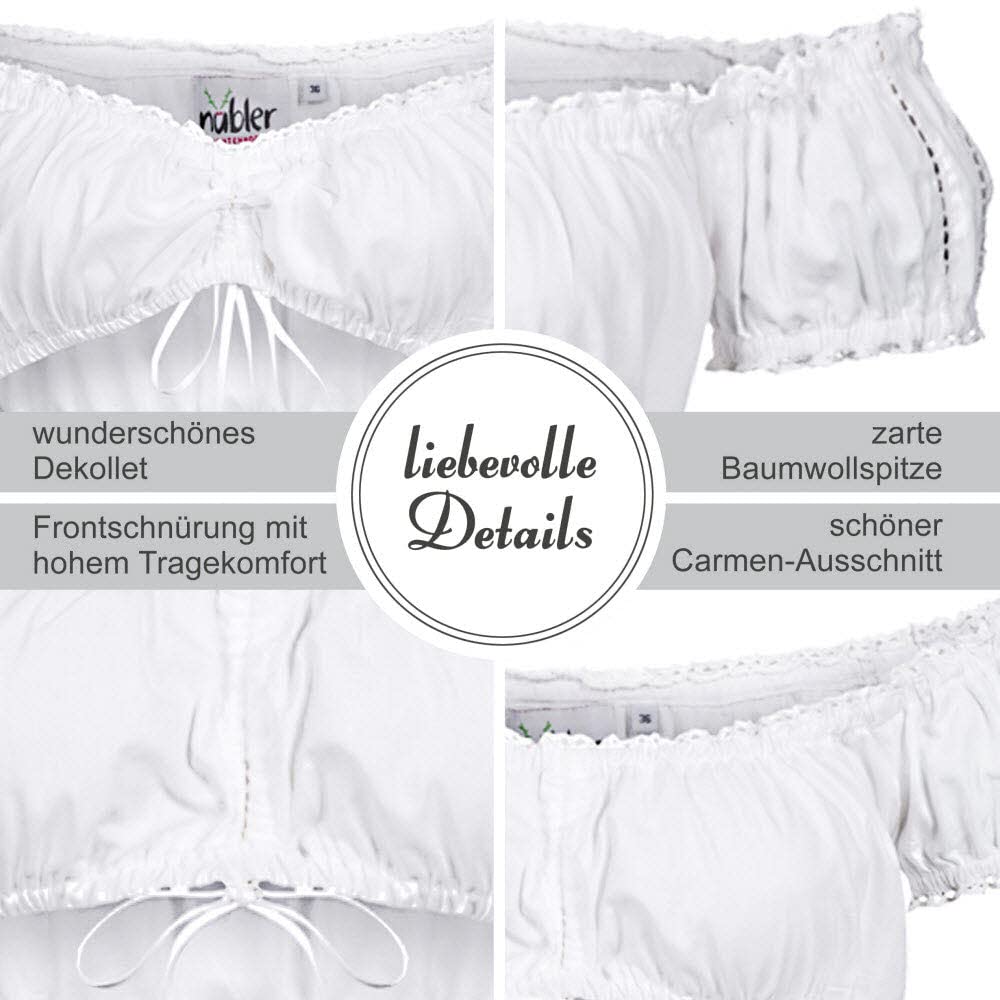 n-bler-dirndl-bluse-damen-anamirl-kurzarm-carmen-wei image 3