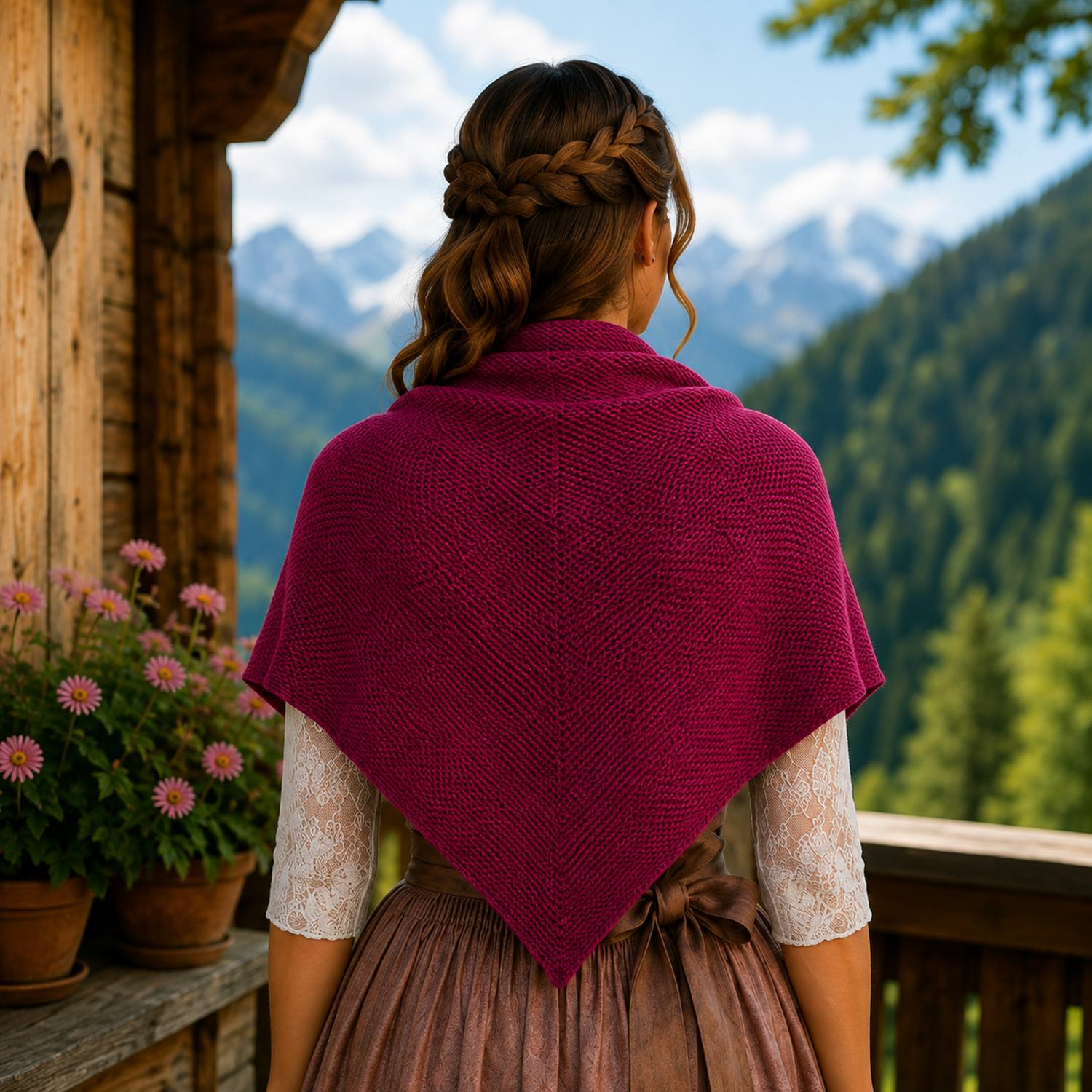 trachtenland-xl-strick-dreieckstuch-200-x-80-cm-schal-beere image 3