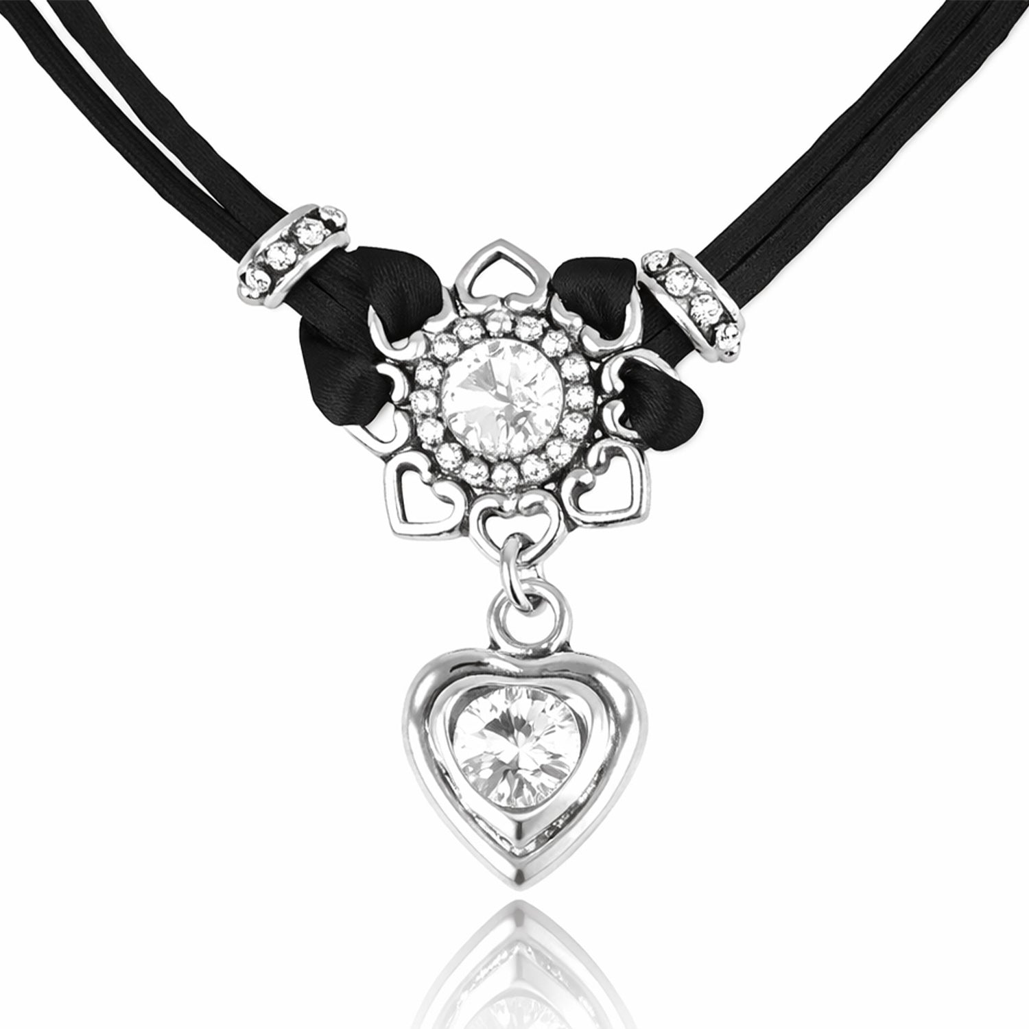 trachtenland-luisia-halskette-chiara-herzbl-te-mit-swarovski-kristallen-schwarz image 1