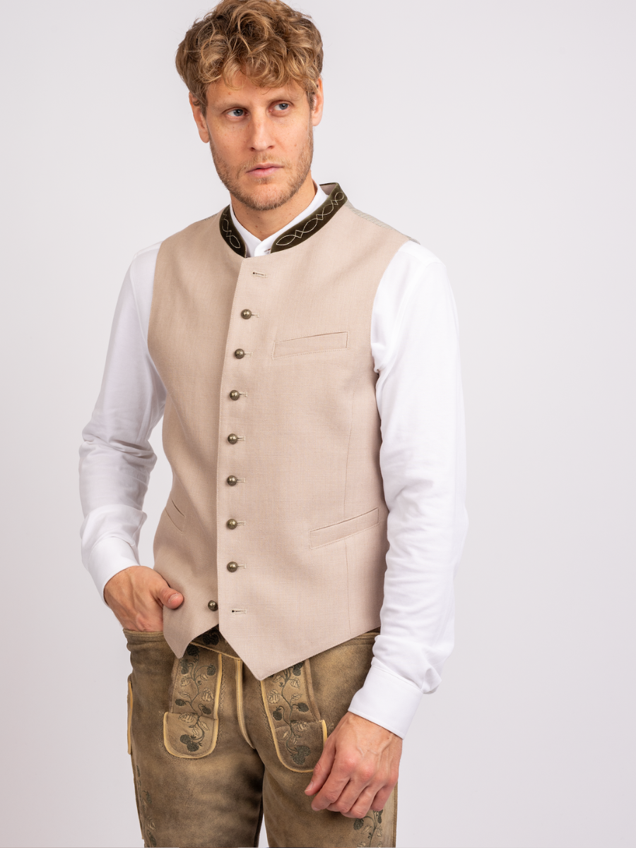 heimatgl-ck-weste-fridolin-herren-trachtenweste-beige-leinen-samtkragen image 6