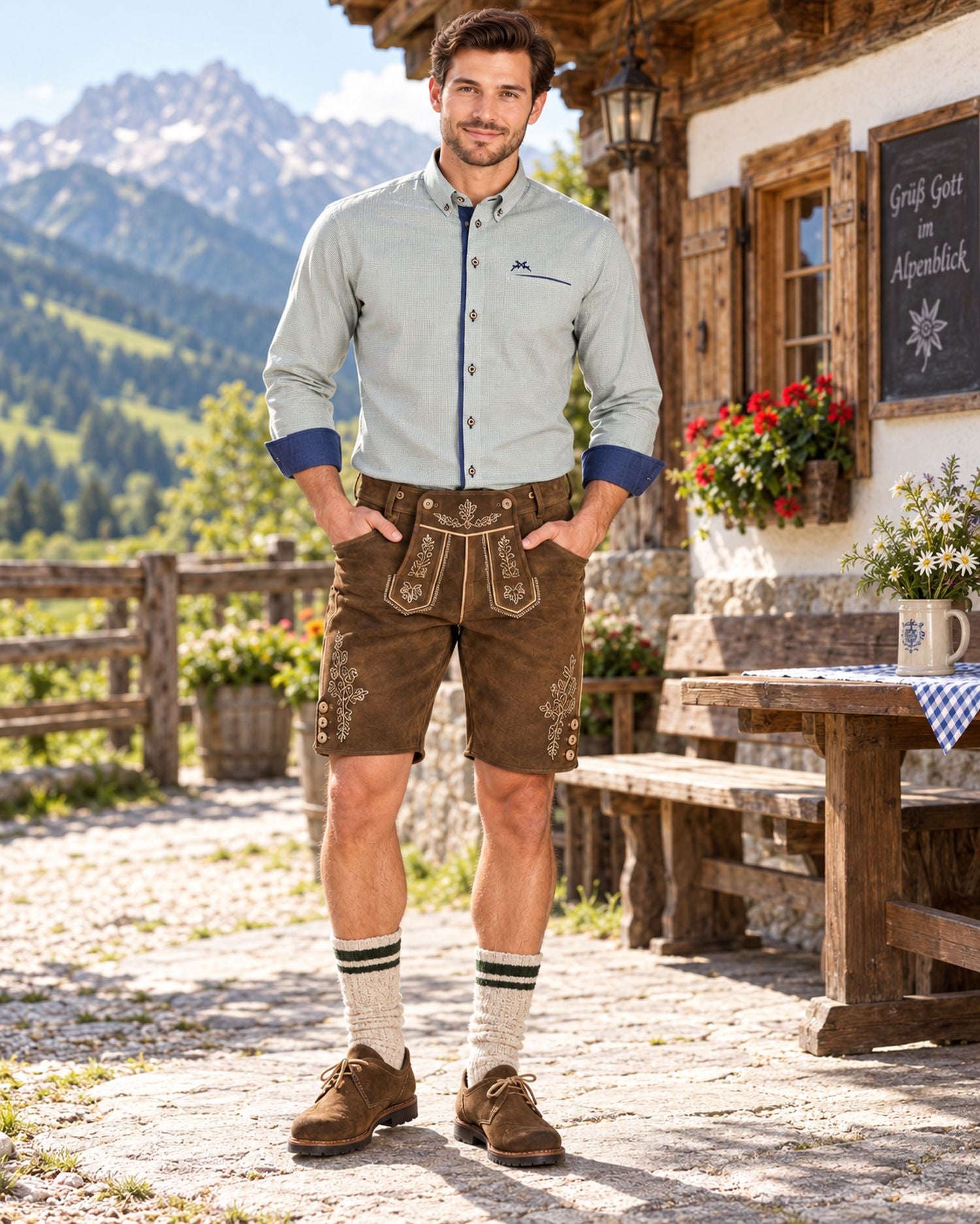 trachtenland-maddox-trachtenhemd-hemd-76-gr-n-fein-kariert image 4