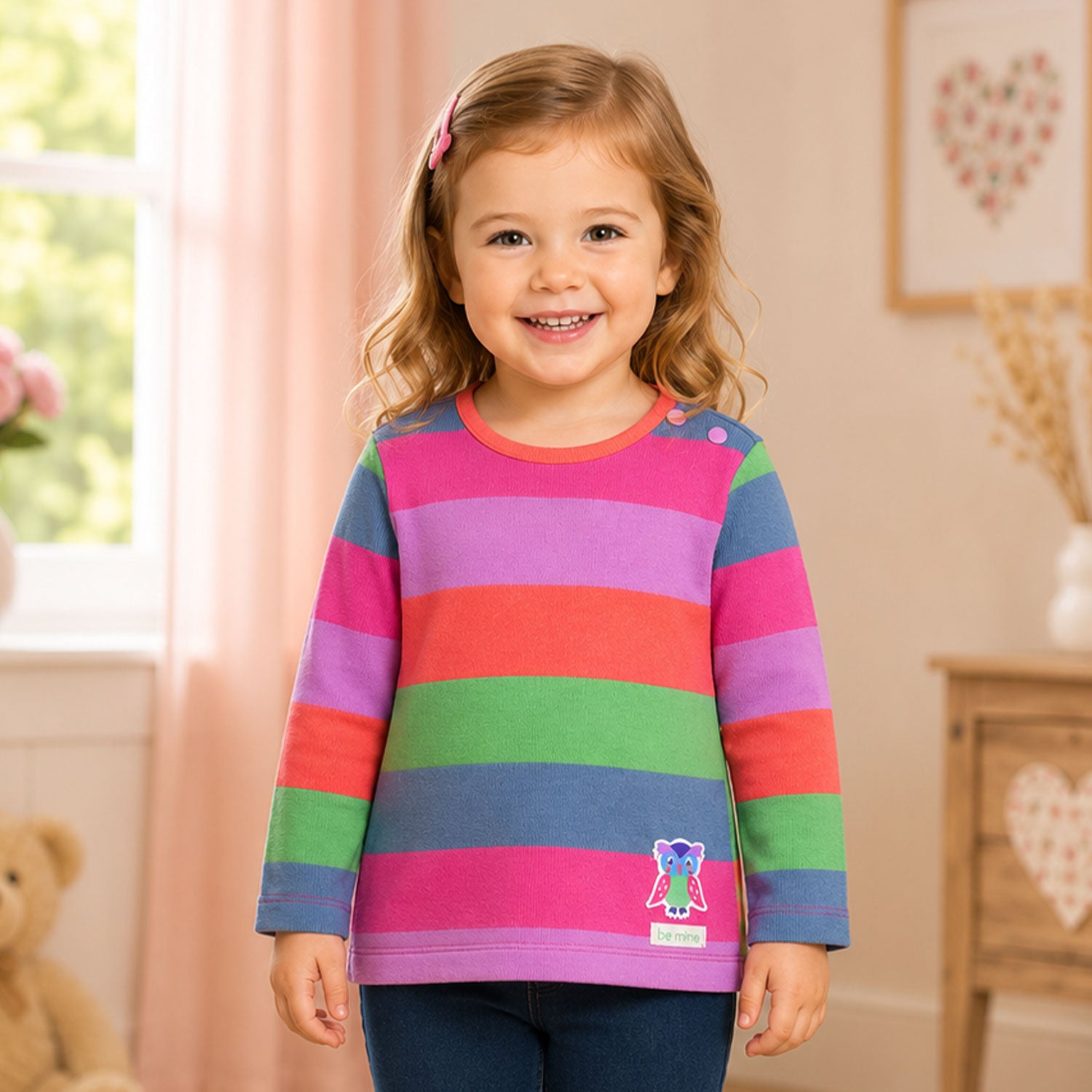 trachtenland-bondi-m-dchen-langarmshirt-be-mine-86966-stripe-pink-apricot image 5