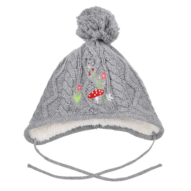 trachtenland-bondi-baby-strickm-tze-pilz-86682-grey-melange image 1
