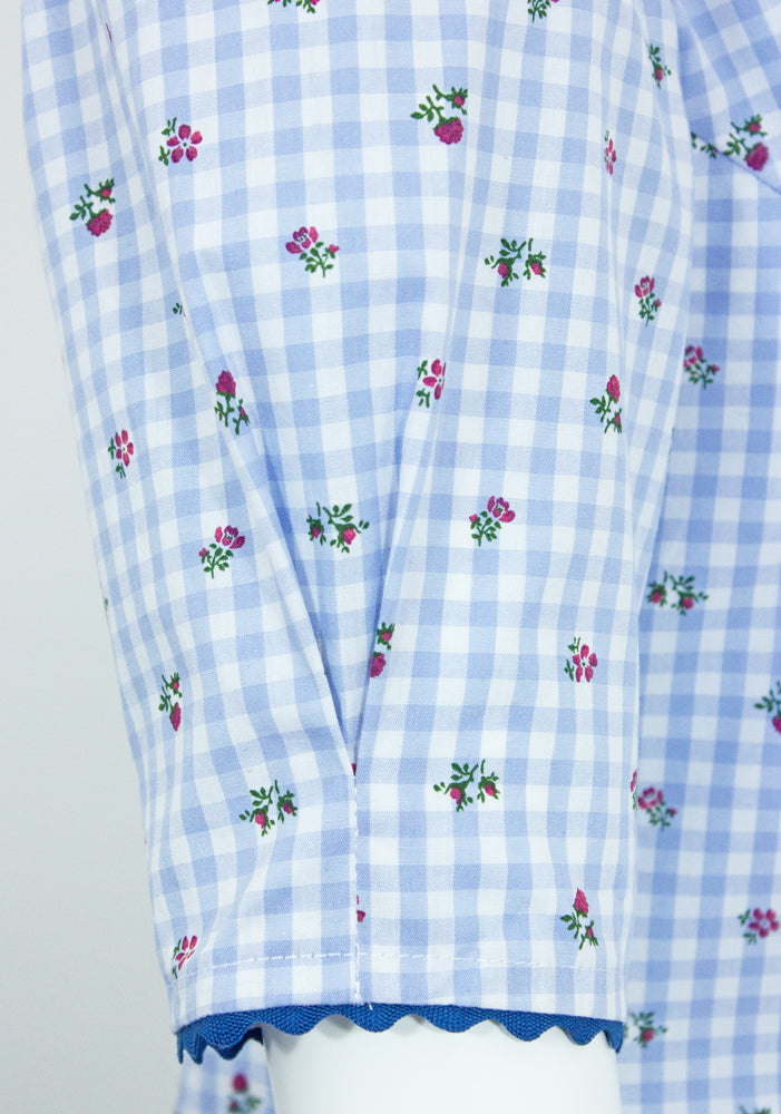 pierre-marcel-trachtenbluse-amelie-stehkragen-blau-mit-bl-mchen image 5