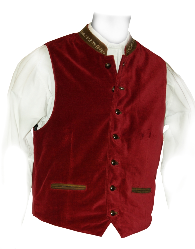 trachten-benkert-samtweste-mit-lederbesatz-rot-oder-schwarz image 1