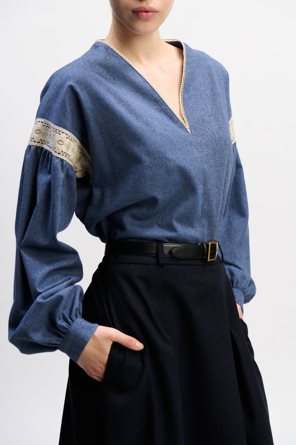 felicitas-damen-bluse-billi-aus-baumwoll-flanell-mit-spitze image 1