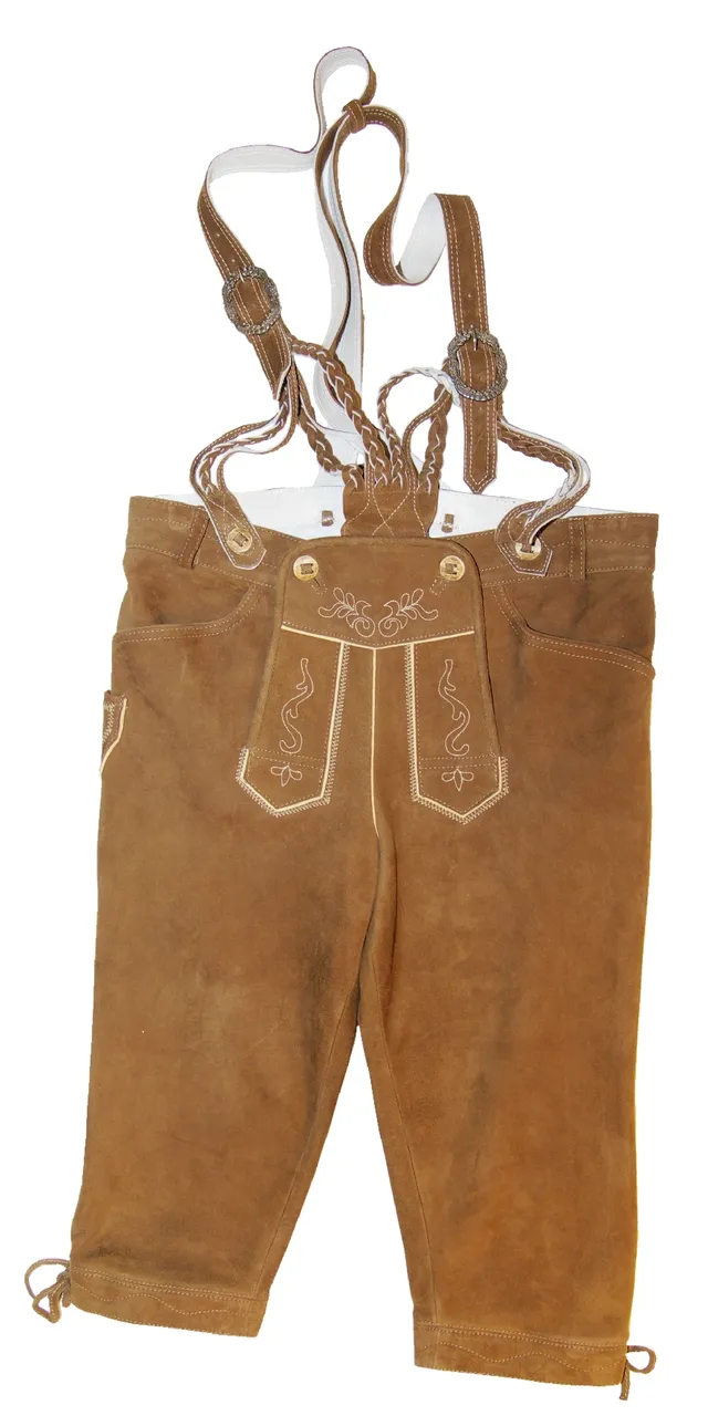 trachten-benkert-lederhose-rick-wildbock-braun-kurze-trachtenlederhose image 1