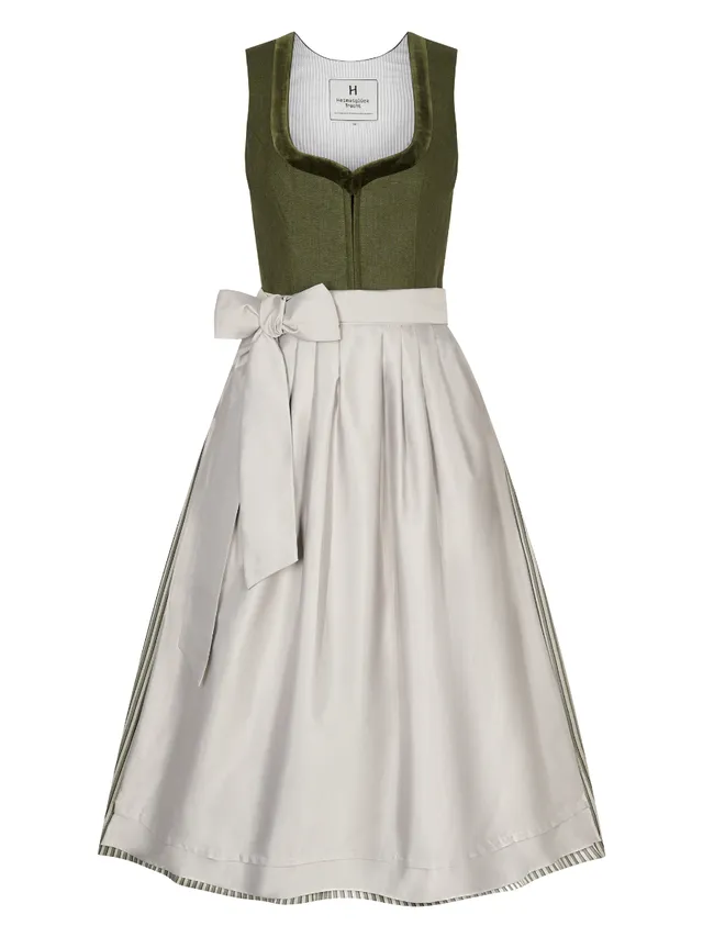 heimatgl-ck-dirndl-isolde-leinenmieder-oliv-plisseerock image 1