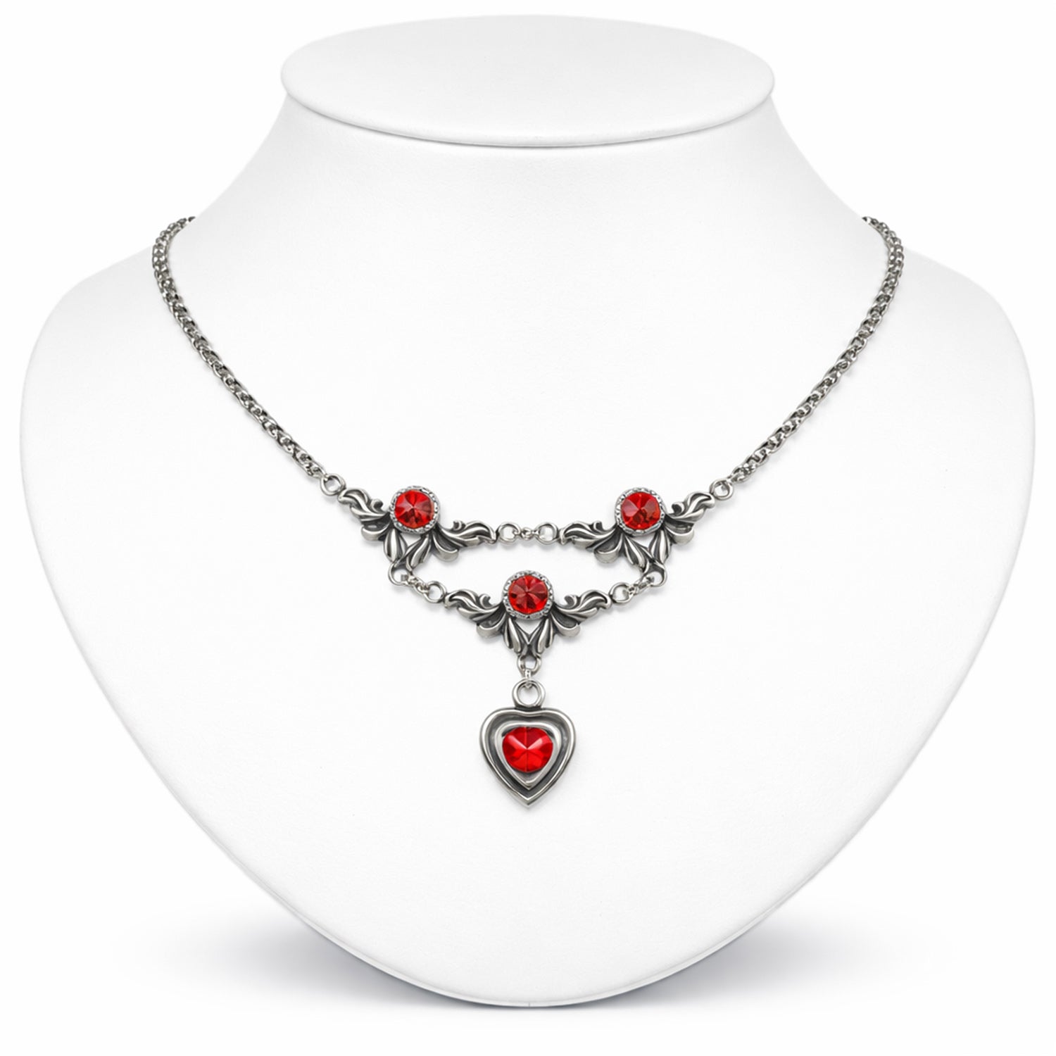 luisia-halskette-isabel-mit-premium-kristall-herz-rot image 2