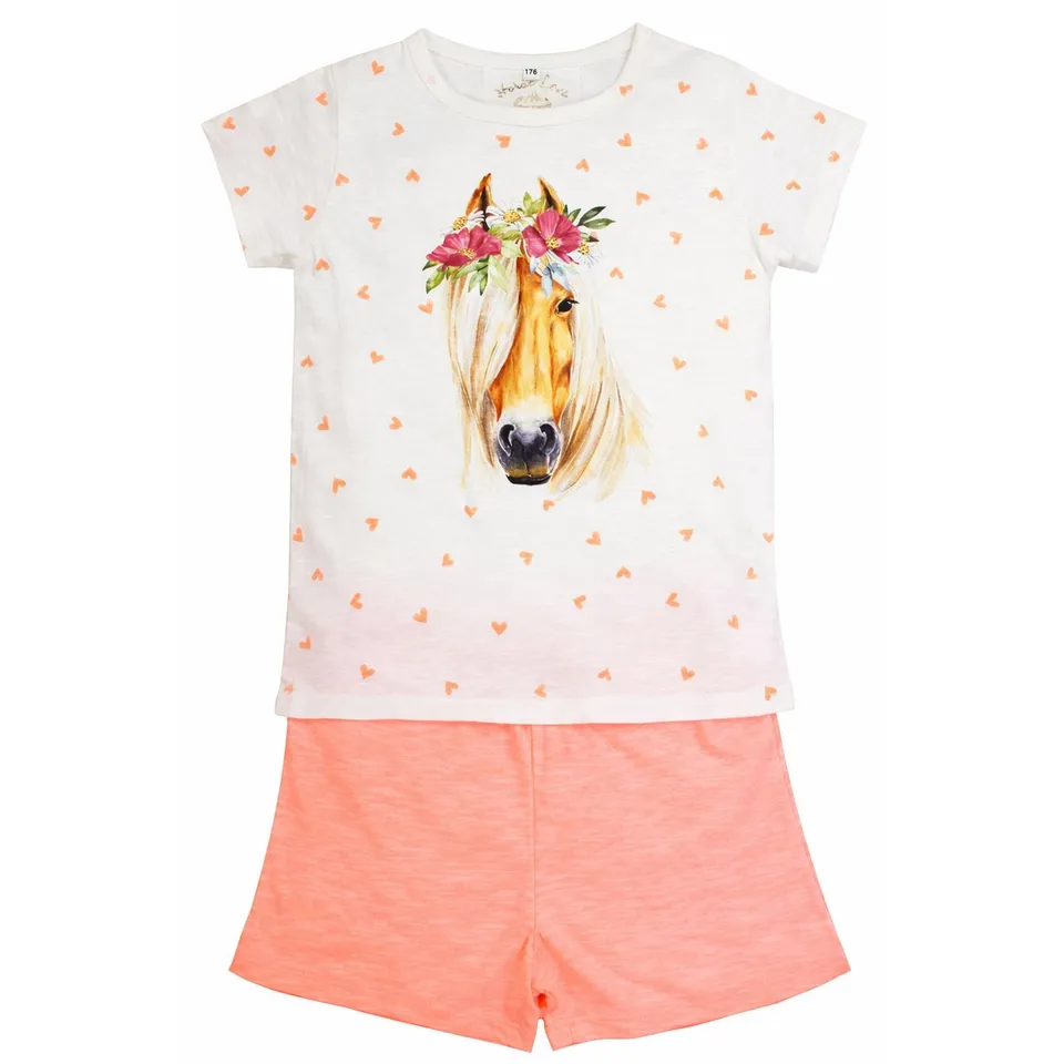 bondi-shorty-schlafanzug-pferde-motiv-36230-wei-apricot image 1