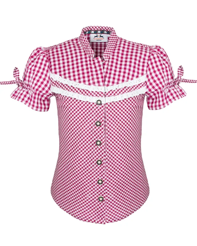 trachtenland-maddox-kinder-trachten-bluse-emma-beere-kariert-trachtenbluse image 1