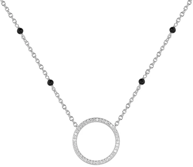 luisia-halskette-ring-mit-schwarzen-achat-perlen-67044-925-silber-50cm image 1