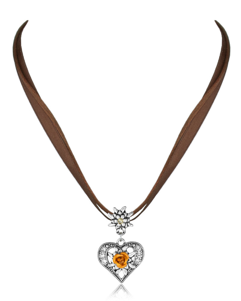 trachtenland-herz-trachten-halskette-mit-rose-und-edelwei-braun image 2