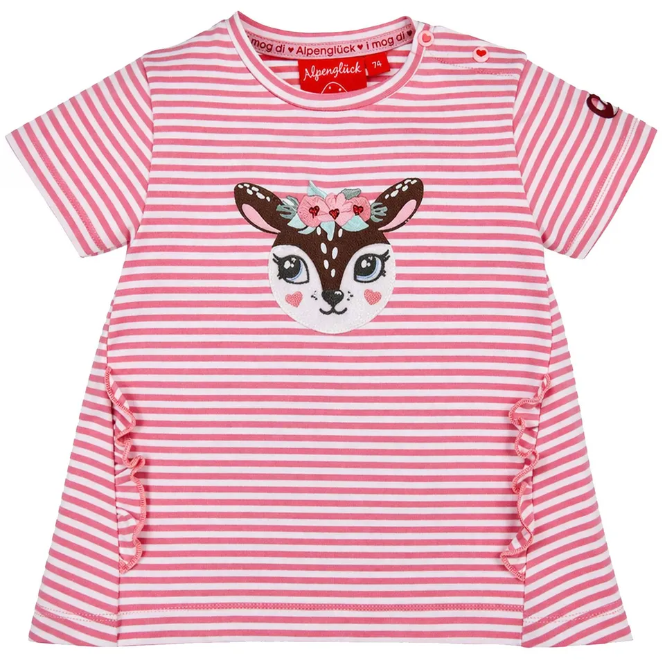 trachtenland-bondi-m-dchen-t-shirt-spatzl-reh-86844-rosa-wei-t-shirt image 1