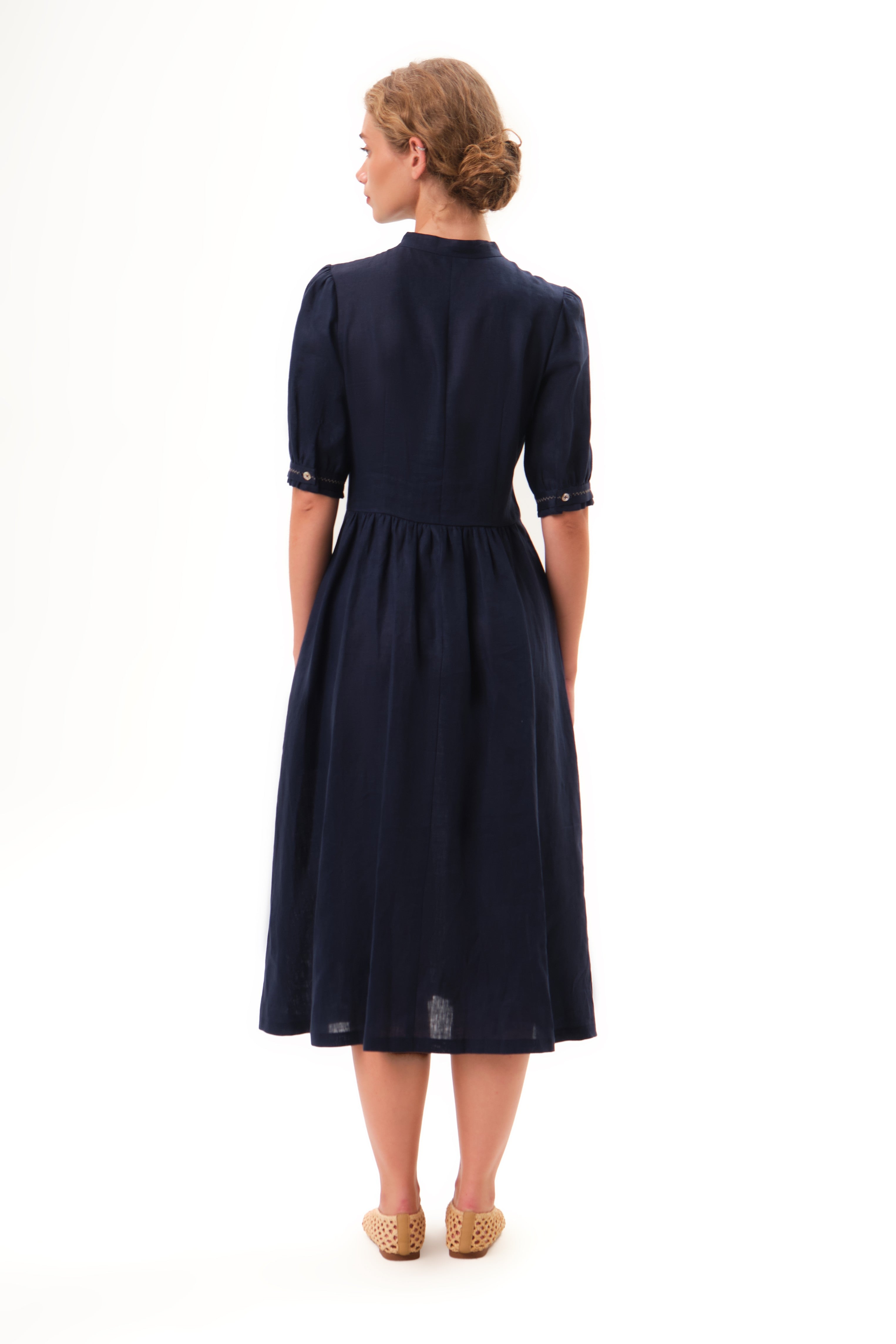 felicitas-kordelia-damen-kleid-leinen-viskose-puff-rmel image 2