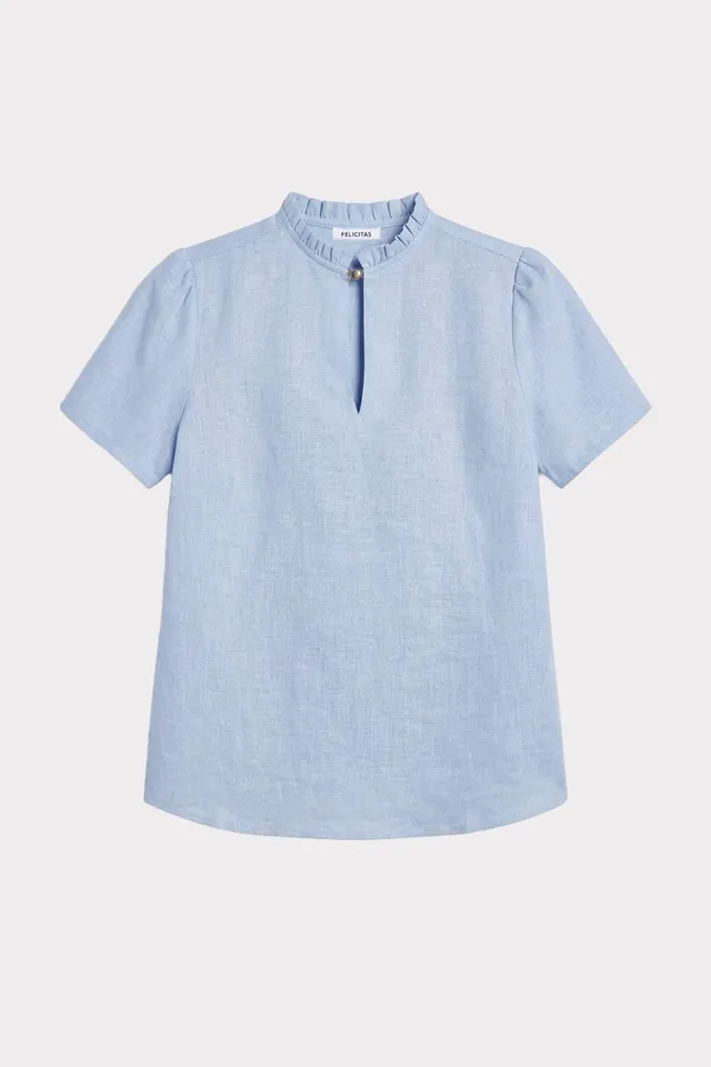 felicitas-bluse-banu-damenbluse-leinen-viskose-mit-r-schen-stehkragen image 1