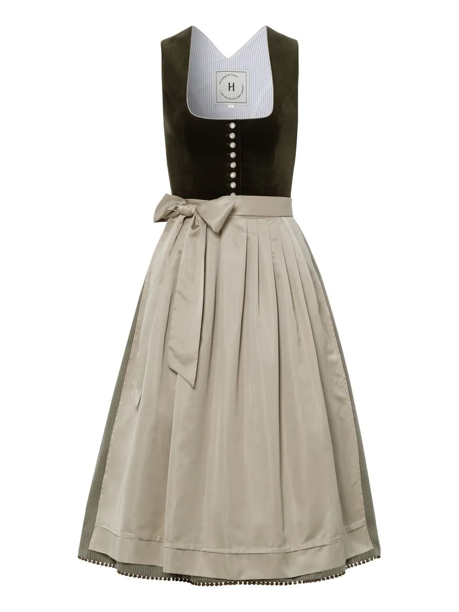 heimatgl-ck-dirndl-marie-samtdirndl-oliv-beige image 1