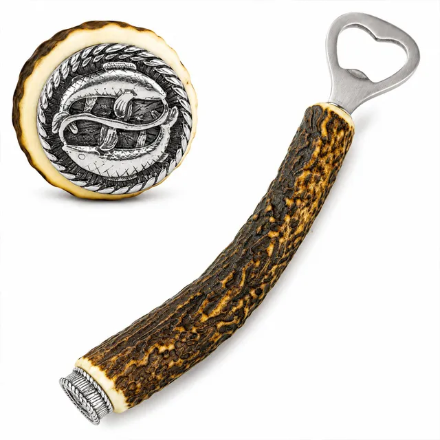 funk-hirschhorn-flaschen-ffner-sternzeichen-fische-mit-zierkappe image 1