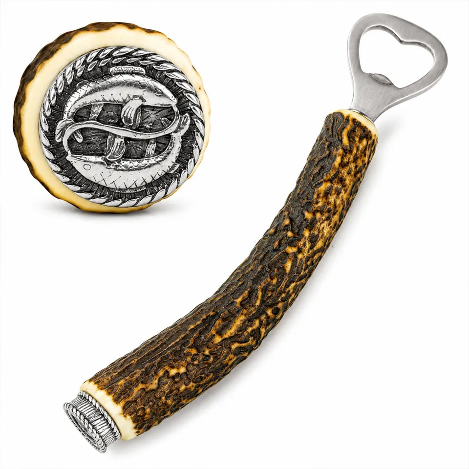 funk-hirschhorn-flaschen-ffner-sternzeichen-fische-mit-zierkappe image 1