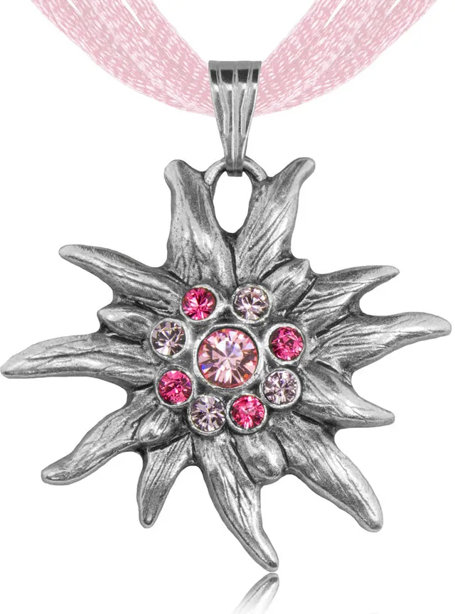 trachtenland-edelwei-halskette-mit-premium-kristallen-rosa image 1