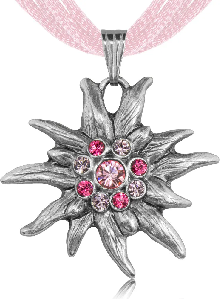 trachtenland-edelwei-halskette-mit-premium-kristallen-rosa image 1