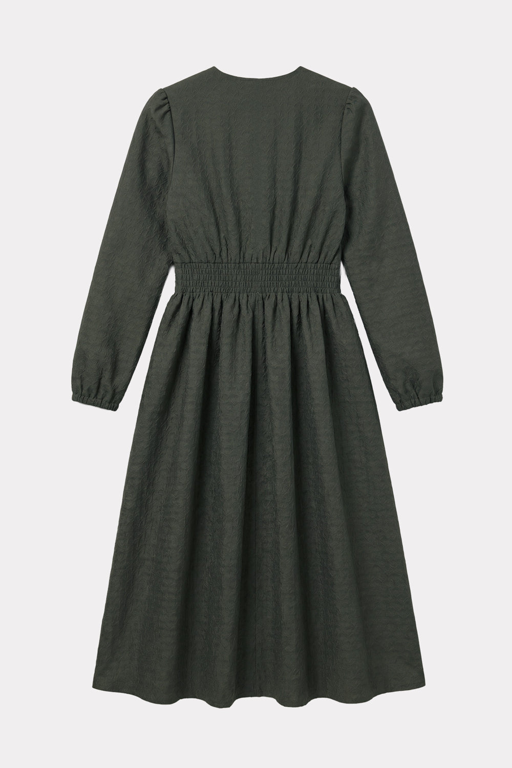 felicitas-karlinda-damen-kleid-jacquard-v-ausschnitt-knopfleiste image 2