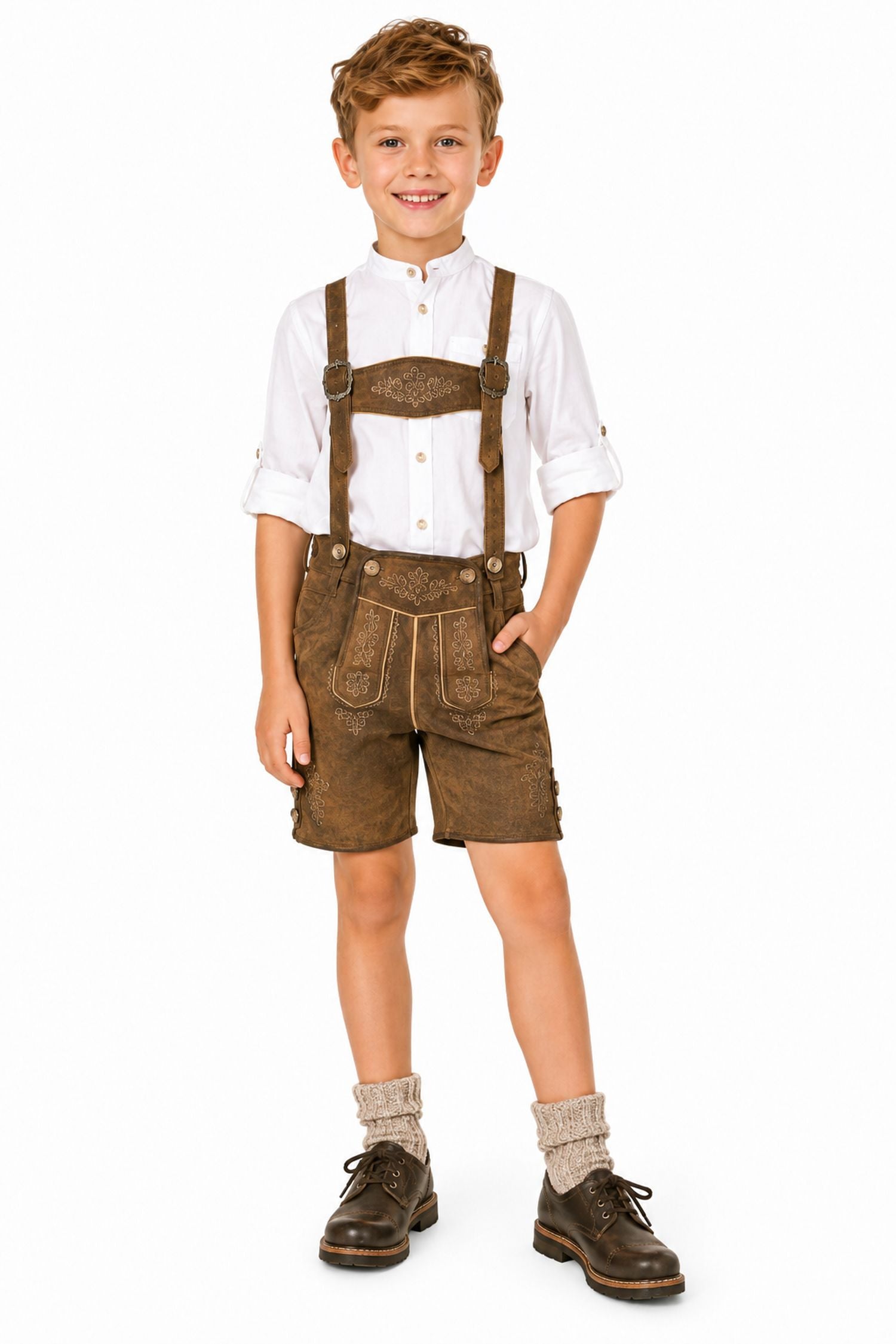 isar-trachten-kinder-trachten-socken-zur-lederhose-35648-braun-meliert image 2