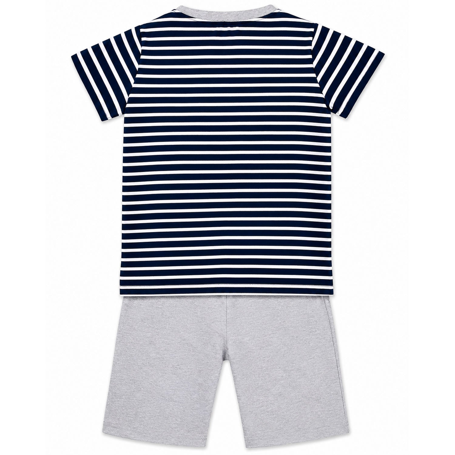 trachtenland-bondi-jungen-shorty-pyjama-traktor-33157-stripe-navy-white image 2