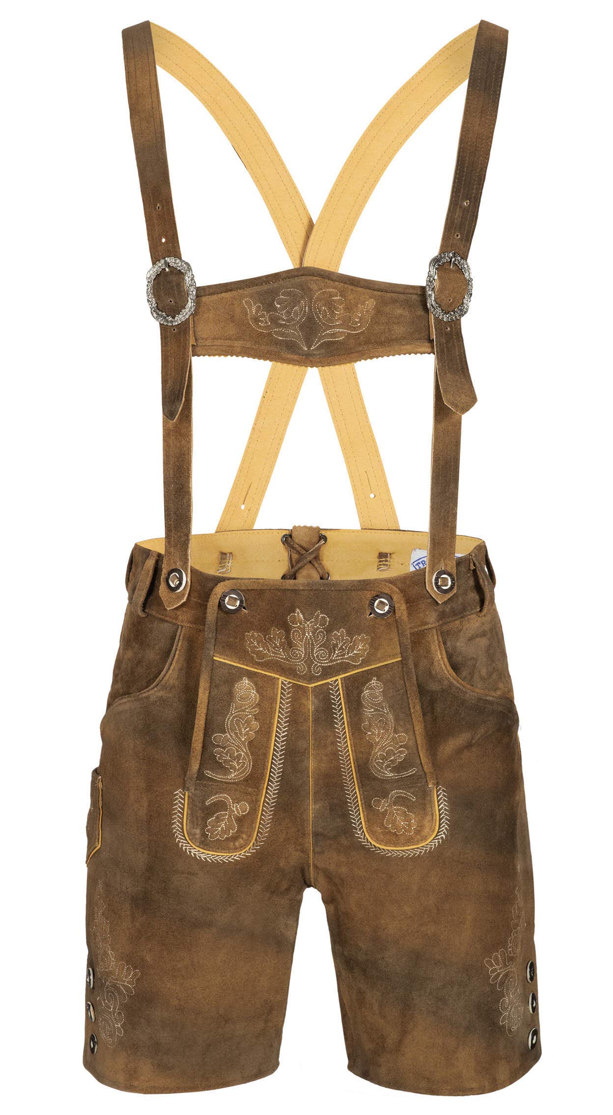 n-bler-bertl-herren-lederhose-kurz-kalbsleder-torf-braun image 2