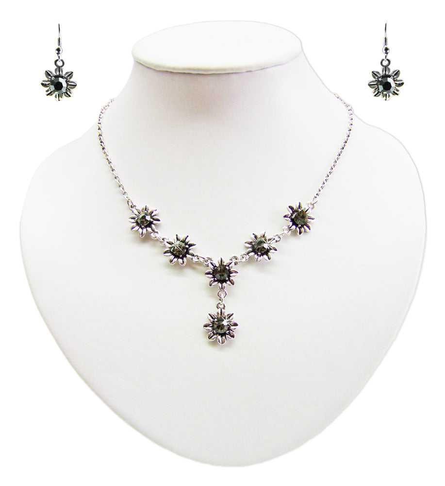 trachtenland-blumen-collier-mit-ohrh-ngern-black-diamond-set image 5