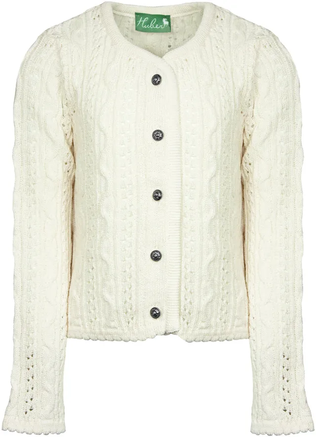huber-trachten-strickjacke-alia-f-r-m-dchen-creme-wei-mit-zopfmuster image 1