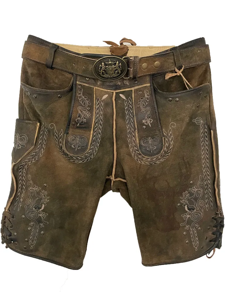 trachtenland-maddox-herren-lederhose-klostersee-kurz-antik-ziller-mit-g-rtel image 1